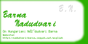 barna nadudvari business card